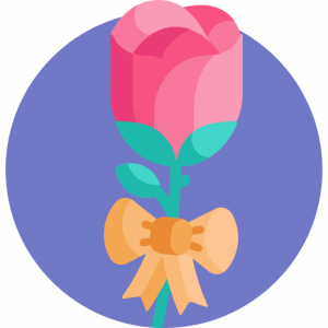 Rote Rose vor lila Hintergrund