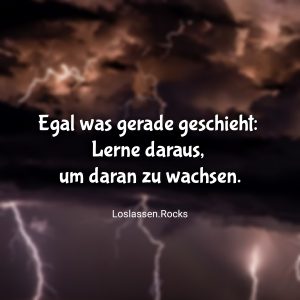 Egal was gerade geschieht: Lerne daraus um zu wachsen.