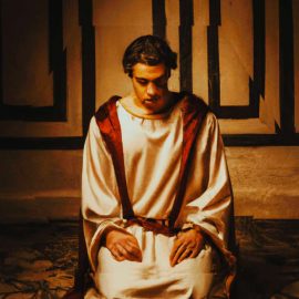 Römer vertieft in seine tägliche Atem-Meditation